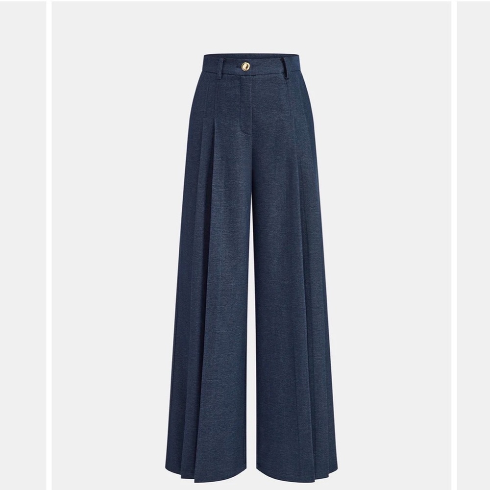 Commense Navy Wide Leg Pants